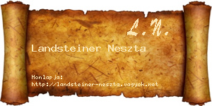 Landsteiner Neszta névjegykártya